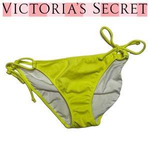 Victoria’s Secret Bikini Bottom Neon Yellow Tie Size Small